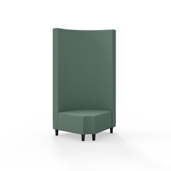 Modulsofa Snake hjørne 90° R12 rund treben sh 37,5 høy rygg