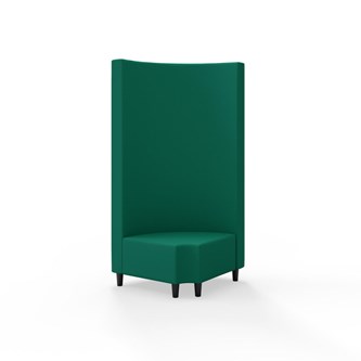 Modulsofa Snake hjørne 90° R12 rund treben sh 37,5 høy rygg