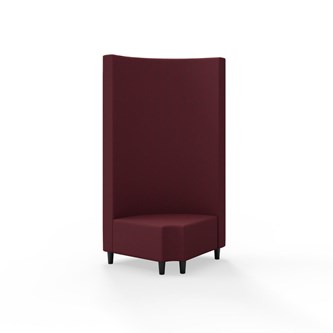 Modulsofa Snake hjørne 90° R12 rund treben sh 37,5 høy rygg