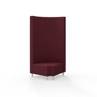 Modulsofa Snake hjørne 90° R12 rund treben sh 37,5 høy rygg