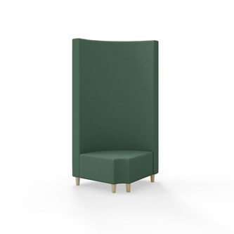 Modulsofa Snake hjørne 90° R12 rund treben sh 37,5 høy rygg