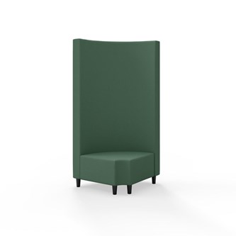 Modulsofa Snake hjørne 90° R12 rund treben sh 37,5 høy rygg