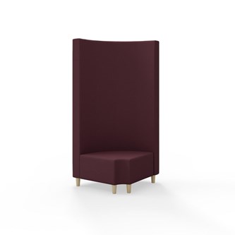 Modulsofa Snake hjørne 90° R12 rund treben sh 37,5 høy rygg