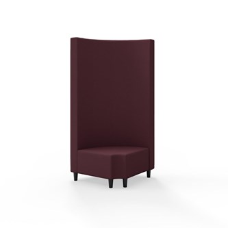 Modulsofa Snake hjørne 90° R12 rund treben sh 37,5 høy rygg