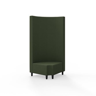 Modulsofa Snake hjørne 90° R12 rund treben sh 37,5 høy rygg