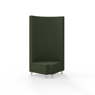 Modulsofa Snake hjørne 90° R12 rund treben sh 37,5 høy rygg