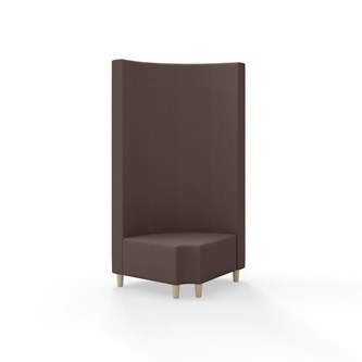 Modulsofa Snake hjørne 90° R12 rund treben sh 37,5 høy rygg