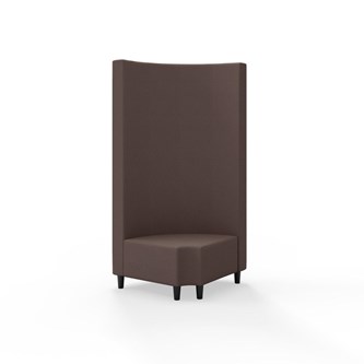 Modulsofa Snake hjørne 90° R12 rund treben sh 37,5 høy rygg