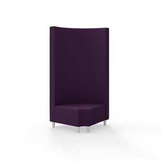 Modulsofa Snake hjørne 90° R12 rund treben sh 37,5 høy rygg