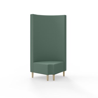 Modulsofa Snake hjørne 90° R12 rund treben sh 43 høy rygg