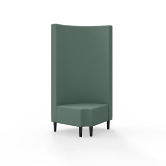 Modulsofa Snake hjørne 90° R12 rund treben sh 43 høy rygg