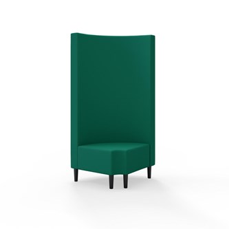 Modulsofa Snake hjørne 90° R12 rund treben sh 43 høy rygg