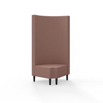 Modulsofa Snake hjørne 90° R12 rund treben sh 43 høy rygg