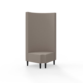 Modulsofa Snake hjørne 90° R12 rund treben sh 43 høy rygg