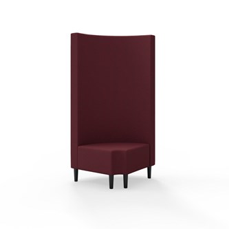 Modulsofa Snake hjørne 90° R12 rund treben sh 43 høy rygg