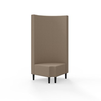 Modulsofa Snake hjørne 90° R12 rund treben sh 43 høy rygg