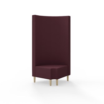 Modulsofa Snake hjørne 90° R12 rund treben sh 43 høy rygg