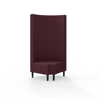 Modulsofa Snake hjørne 90° R12 rund treben sh 43 høy rygg