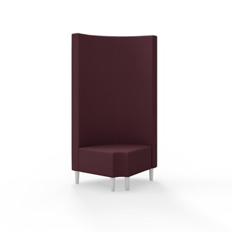 Modulsofa Snake hjørne 90° R12 rund treben sh 43 høy rygg