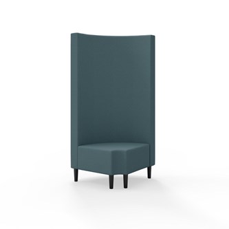 Modulsofa Snake hjørne 90° R12 rund treben sh 43 høy rygg