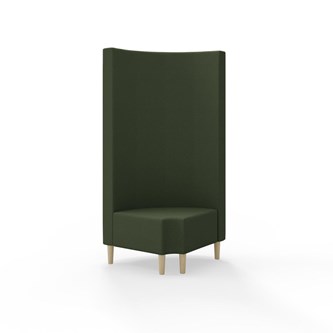 Modulsofa Snake hjørne 90° R12 rund treben sh 43 høy rygg