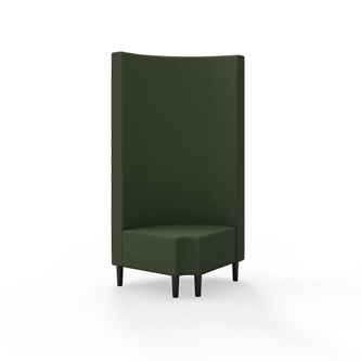 Modulsofa Snake hjørne 90° R12 rund treben sh 43 høy rygg