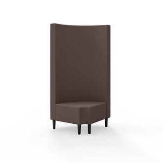 Modulsofa Snake hjørne 90° R12 rund treben sh 43 høy rygg