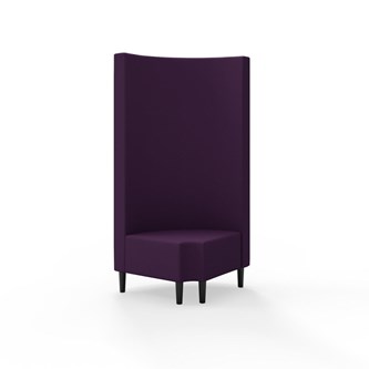 Modulsofa Snake hjørne 90° R12 rund treben sh 43 høy rygg