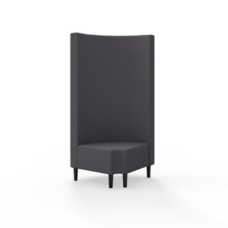 Modulsofa Snake hjørne 90° R12 rund treben sh 43 høy rygg