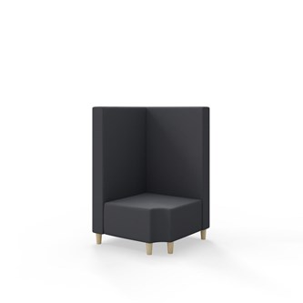 Modulsofa Snake hjørne 90° R12 treben sh 37,5 medium rygg