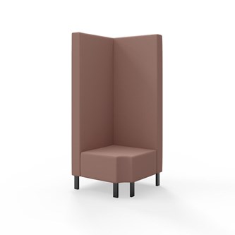 Modulsofa Snake hjørne 90° R12 metallben sh 43 høy rygg