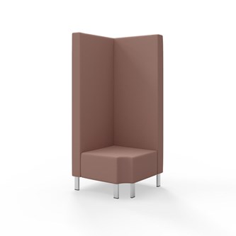 Modulsofa Snake hjørne 90° R12 metallben sh 43 høy rygg