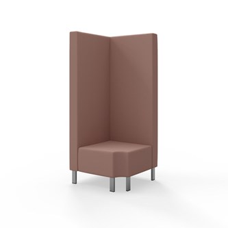 Modulsofa Snake hjørne 90° R12 metallben sh 43 høy rygg
