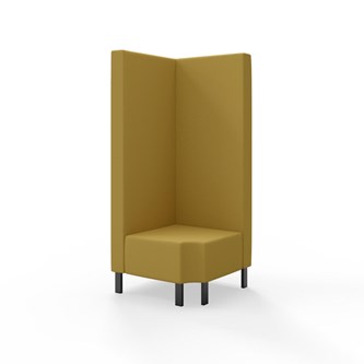 Modulsofa Snake hjørne 90° R12 metallben sh 43 høy rygg