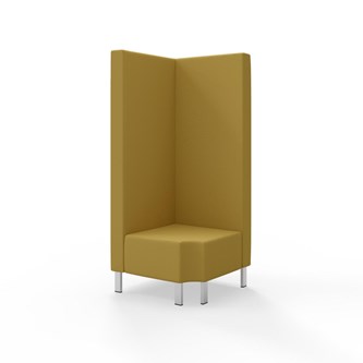 Modulsofa Snake hjørne 90° R12 metallben sh 43 høy rygg