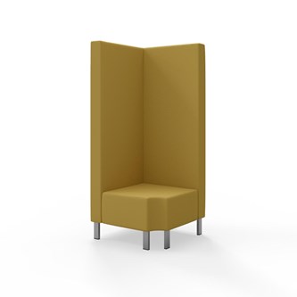 Modulsofa Snake hjørne 90° R12 metallben sh 43 høy rygg