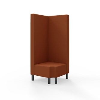 Modulsofa Snake hjørne 90° R12 metallben sh 43 høy rygg