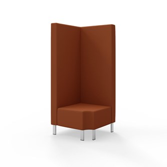 Modulsofa Snake hjørne 90° R12 metallben sh 43 høy rygg
