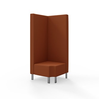 Modulsofa Snake hjørne 90° R12 metallben sh 43 høy rygg