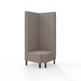 Modulsofa Snake hjørne 90° R12 metallben sh 43 høy rygg