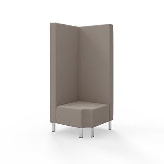 Modulsofa Snake hjørne 90° R12 metallben sh 43 høy rygg