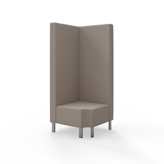 Modulsofa Snake hjørne 90° R12 metallben sh 43 høy rygg