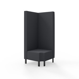 Modulsofa Snake hjørne 90° R12 metallben sh 43 høy rygg
