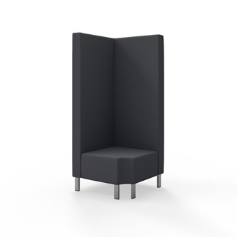 Modulsofa Snake hjørne 90° R12 metallben sh 43 høy rygg