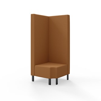 Modulsofa Snake hjørne 90° R12 metallben sh 43 høy rygg