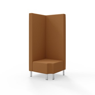 Modulsofa Snake hjørne 90° R12 metallben sh 43 høy rygg