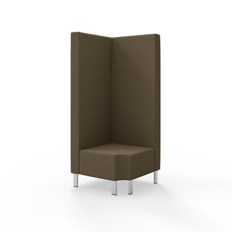 Modulsofa Snake hjørne 90° R12 metallben sh 43 høy rygg