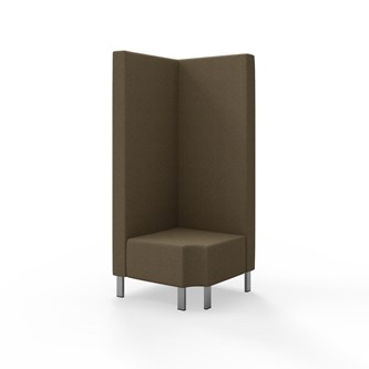 Modulsofa Snake hjørne 90° R12 metallben sh 43 høy rygg