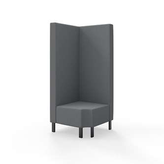 Modulsofa Snake hjørne 90° R12 metallben sh 43 høy rygg
