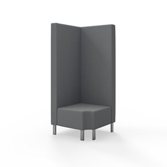 Modulsofa Snake hjørne 90° R12 metallben sh 43 høy rygg